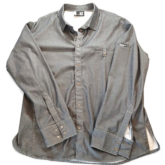 Clement Design Yuma Denim Chef Coat Jacket Long Sleeve Shirt Mens 5 3XL France - Picture 2 of 8